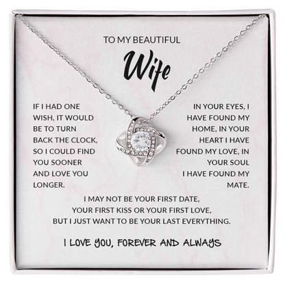 To My Beautiful Wife | Love Knot Necklace