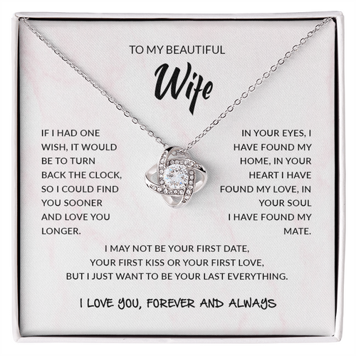To My Beautiful Wife | Love Knot Necklace