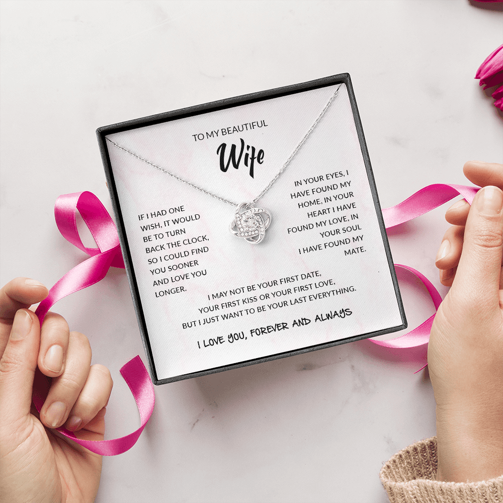 To My Beautiful Wife | Love Knot Necklace