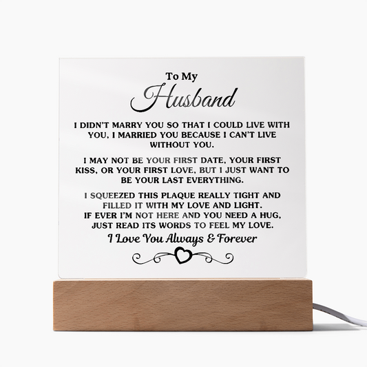 To My Husband | Square Acrylic Plaque