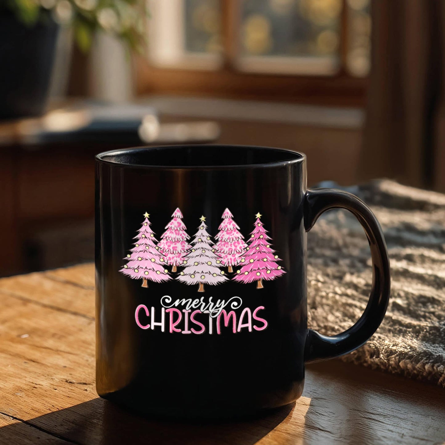 Merry Christmas | Black Ceramic Mug
