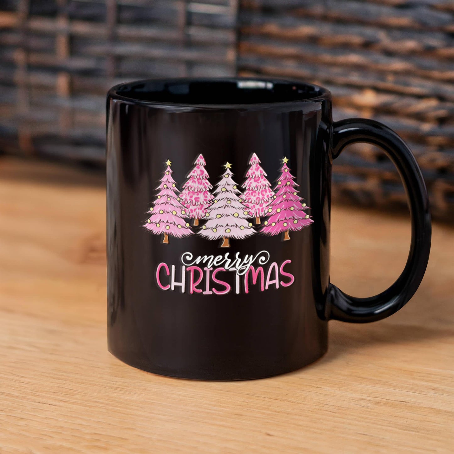 Merry Christmas | Black Ceramic Mug
